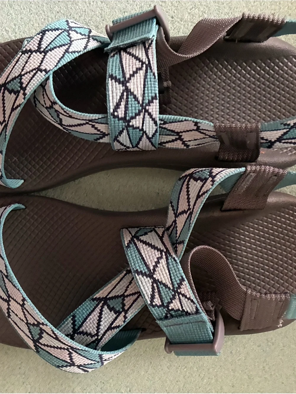 Chaco Women's Pebble Navy Night Sandal with Light Green Accent